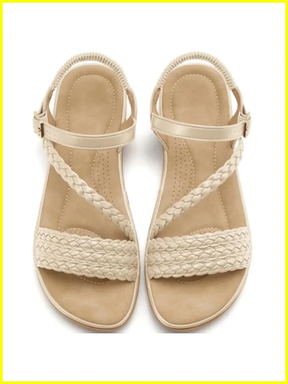 Women's Strappy Flat Sandals Adjustable Buckle Gladiator Sandals Faux Leather